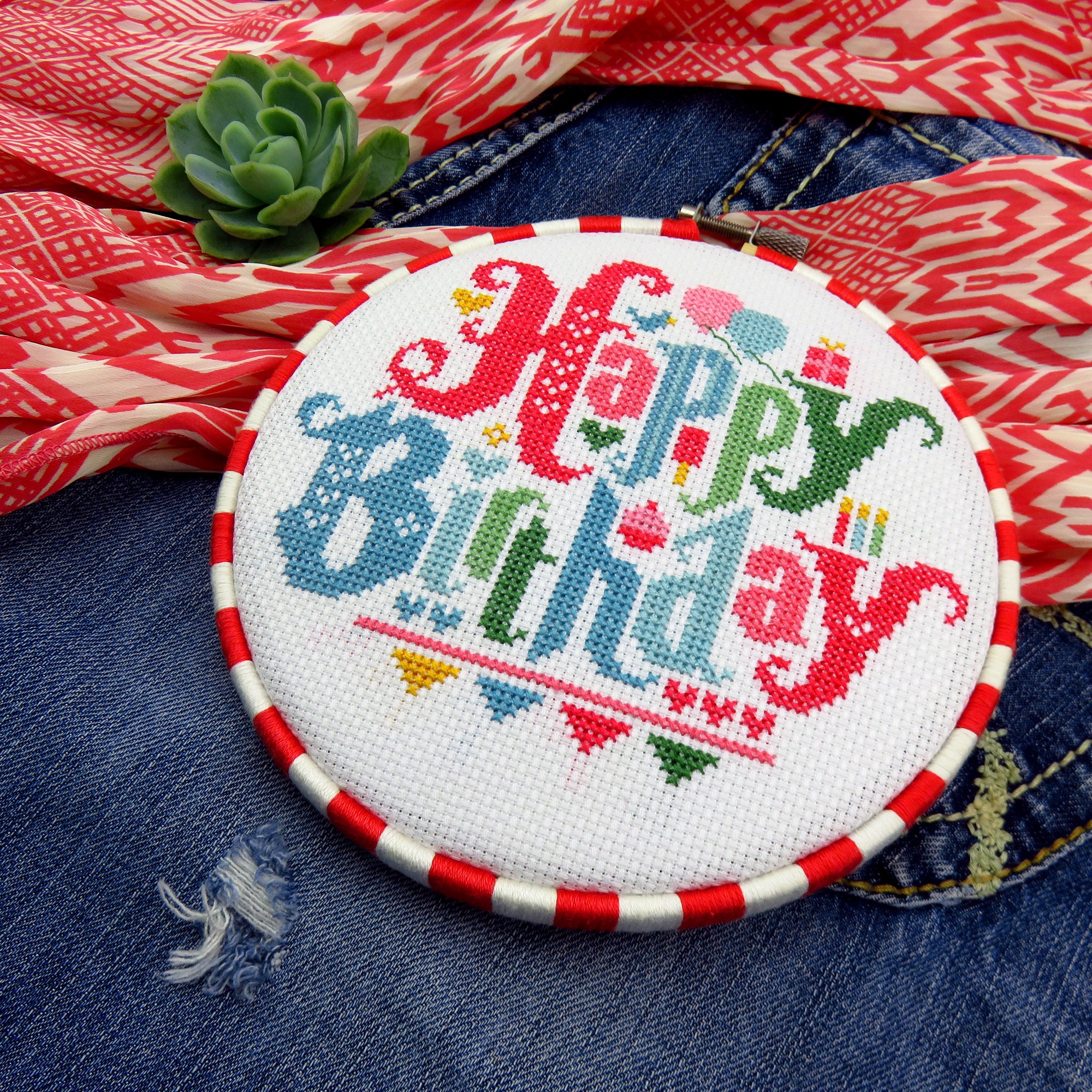 ハッピーバースデー クロスステッチ パターン pdf、バースデー