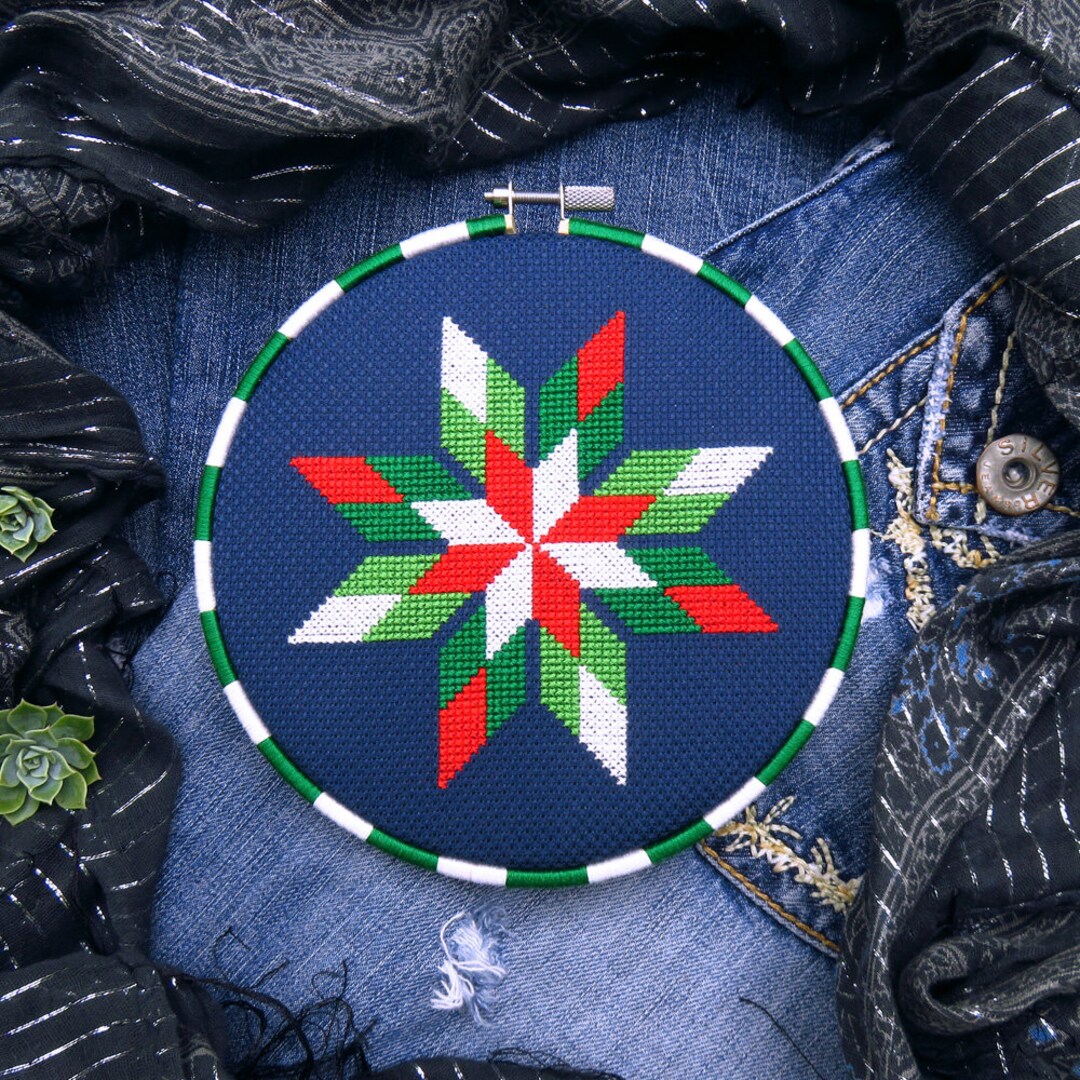 Star Cross Stitch Pattern, Christmas Cross Stitch Pattern Pdf, Easy ...