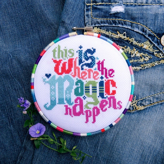 Cross Stitch Pattern Quote PDF This Is Where The Magic Etsy