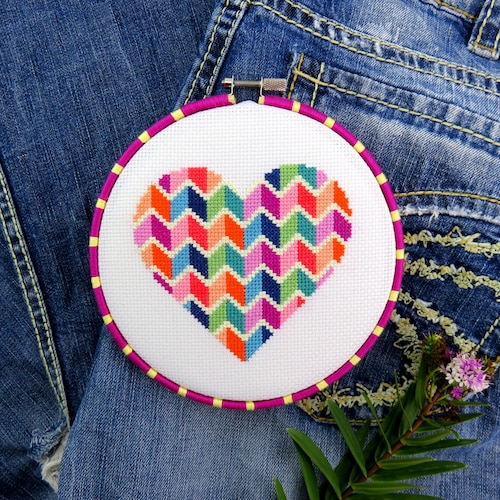 Love Heart Counted Cross Stitch Pattern PDF Etsy