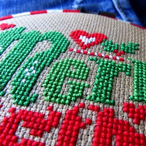 Merry Christmas cross stitch pattern, needlework sampler pdf, Christmas crafts, holiday cross stitch charts hand embroidery needlepoint