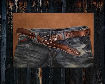 Fashion Diversity Leather Belt * Skull Studded Rivet Design * Top