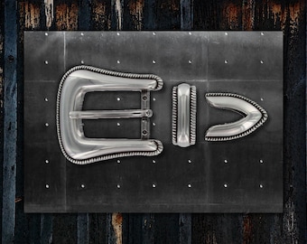 Vintage Initial Cowboy Belt Buckle - 3.75\