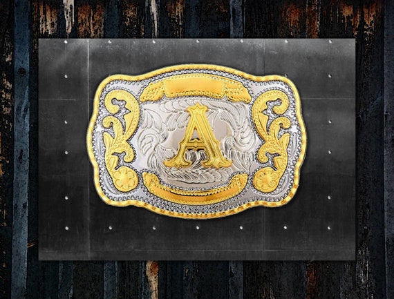 Fibbia Per Cintura Western Enorme In Lega Oro Lucido, Tema - Foto 5