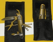 4 Multi-Tool Pocket Knives with Carrying Case Lot of Four 10-Function Multi Tools with Belt Carrying Pouch