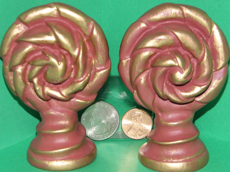 6 Pairs 12 Pc Decorative Drapery Rod Finials 3 25 Long Etsy