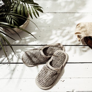 Pure Comfort: Handmade Linen and Cotton Slippers for Home, Sauna, Bath, and Spa image 2