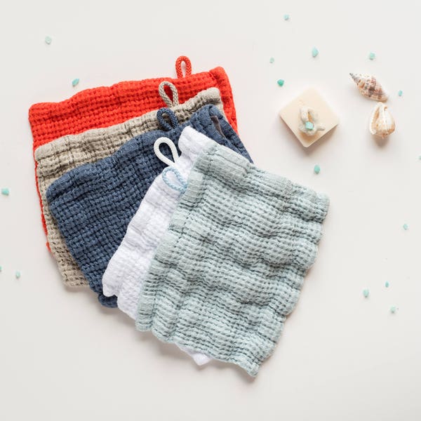 Linen Waffle Washcloths / gloves: Exquisite Texture for Your Skin