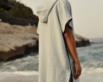 Men&#39;s Linen Small Waffle Beach Poncho: The Perfect Summer Gift in various colors