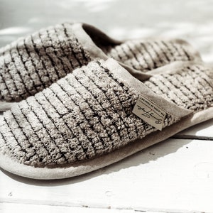 Pure Comfort: Handmade Linen and Cotton Slippers for Home, Sauna, Bath, and Spa image 1