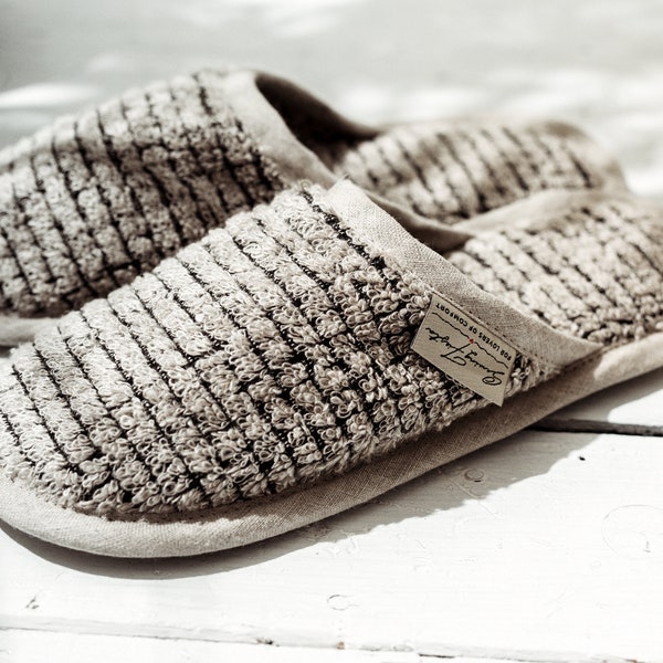 Pure Comfort: Handmade Linen and Cotton Slippers for Home, Sauna, Bath, and Spa