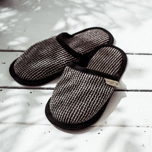 Natural PRESTIGE Linen and Cotton Home / Sauna / Bath / SPA Slippers NEW, Handmade slippers, linen house slippers, women men slippers, eco image 2