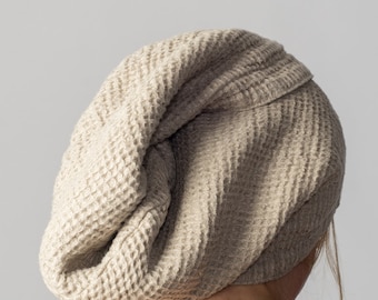 Natural Linen Hair Turban: Double-Layered Hair Towel Wrap - Perfect Gift for Women