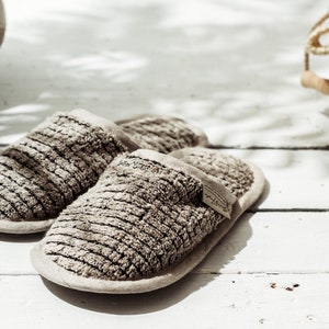 Pure Comfort: Handmade Linen and Cotton Slippers for Home, Sauna, Bath, and Spa image 3