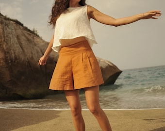 Stylish Linen Shorts / Skirt: Choose from 40 Colors!