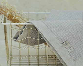 Puro confort: alfombra de baño tipo gofre de lino de doble capa para bañera y ducha
