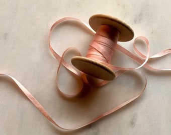 New! 1/8" Narrow Pink Silk Ribbon | for craft, wedding invitations, floral details and flat lay styling