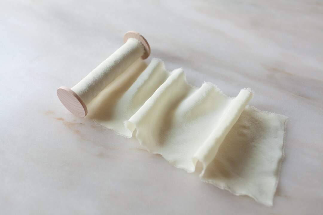 Hand Dyed Silk Ribbon Narcissus Yellow 4 Wide Handmade for Weddings