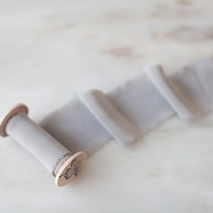 Storm, hand dyed gray silk ribbon, 2&quot; wide | handmade, hand dyed, bouquet, invitations, naturally-dyed, wedding favours, photography styling