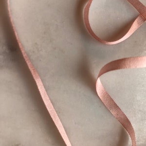 New 1/8 Narrow Pink Silk Ribbon for craft, wedding invitations, floral details and flat lay styling image 6