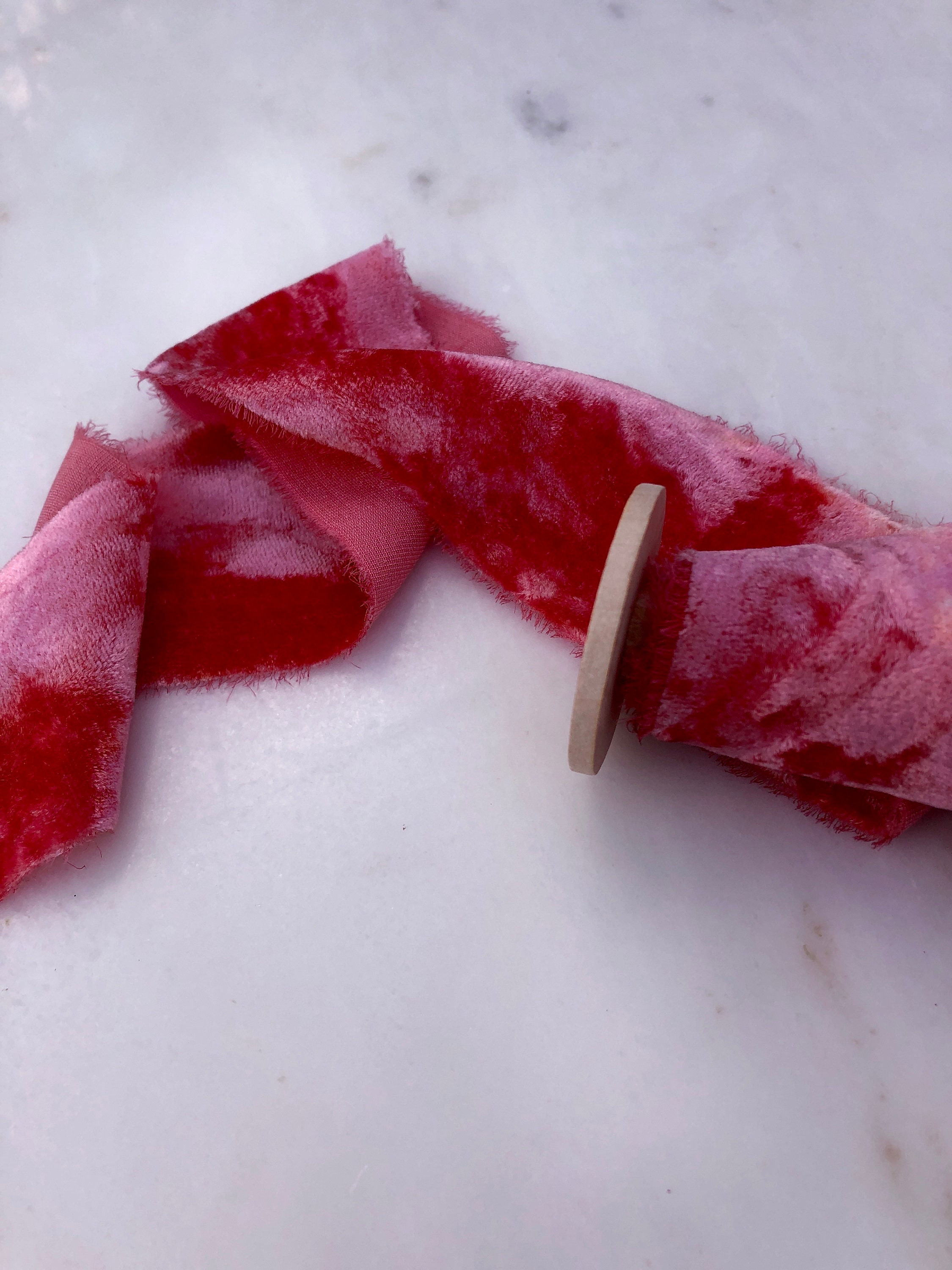 Raspberry Pink Velvet Ribbon – Nettle + Silk