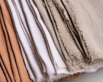 Hand Dyed Cotton Dinner Napkins (Set of 6): Raw Edge, Eco-Friendly