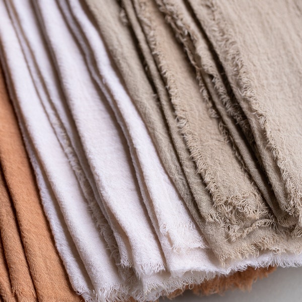 Hand Dyed Cotton Dinner Napkins | set of 6 | handmade, raw edge, eco-friendly | naturally-dyed for weddings, holidays photography + styling