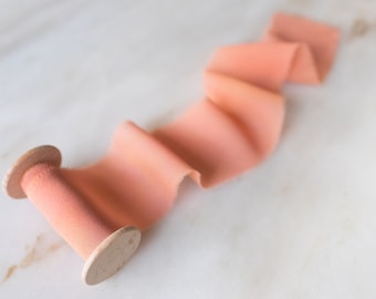 Hand dyed silk chiffon ribbon | handmade and naturally-dyed | Rose Quartz Pink Silk | 2" wide