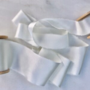 Silk Charmeuse Ribbon White Handmade and hand dyed: weddings, invitations, craft, gifting, wreaths, photography styling kits. image 7