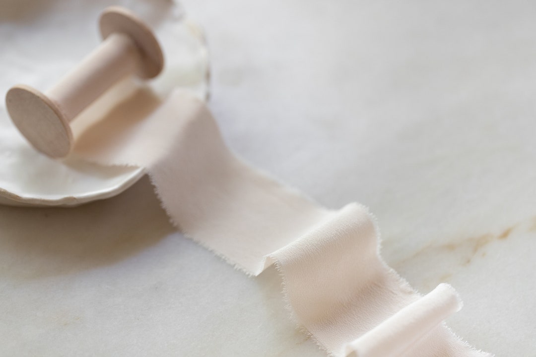 2 Silk Ribbon - Pale Blush Marketplace Ribbons by undefined