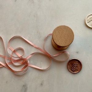 New 1/8 Narrow Pink Silk Ribbon for craft, wedding invitations, floral details and flat lay styling image 4