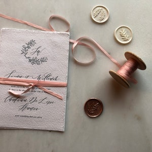 New 1/8 Narrow Pink Silk Ribbon for craft, wedding invitations, floral details and flat lay styling image 3