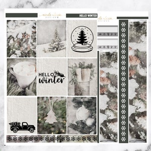 Hello Winter Deluxe Planner Sticker Kit, Planner Stickers - Etsy