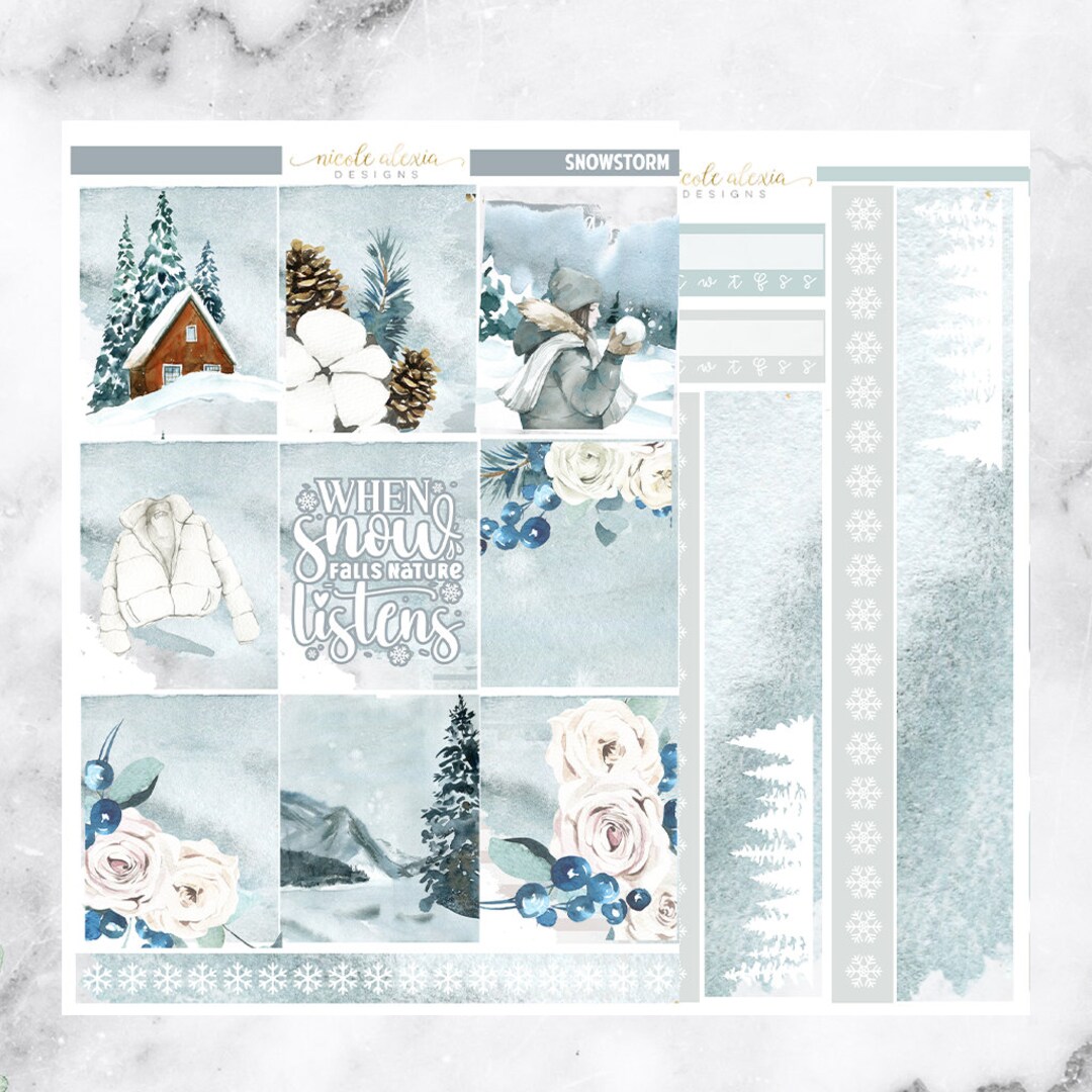 Snowflake Deluxe Planner Sticker Kit, Planner Stickers - Etsy