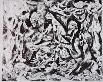 Jackson Pollack, Untitled | Vintage Framable Wall Art | 20th Century Art