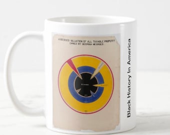 Black History Coffee Mug | Decorated with Infographics of American Black Lives in 1890 | W E B DuBois Data Portrait | Great Gift