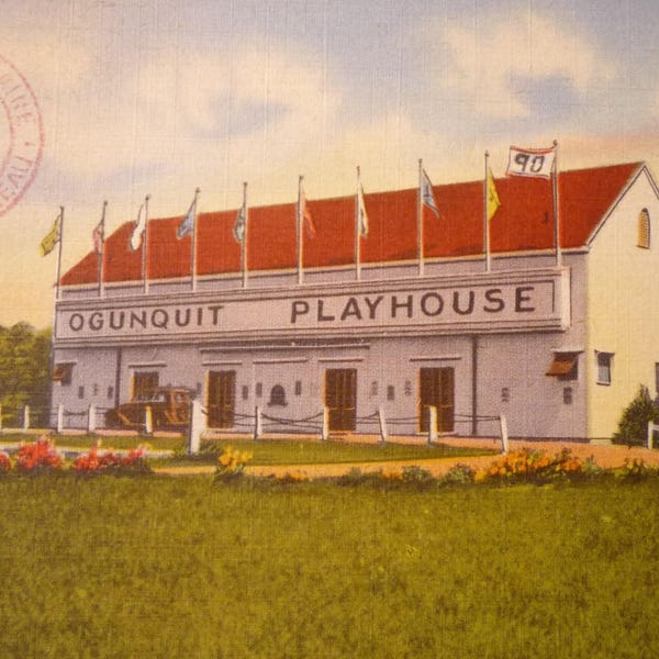 Ogunquit Playhouse - framable print -  for Summer Stock Theatre Lovers, Maine destination postcard reproduction