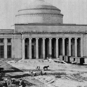 MIT Great Dome 1915 Construction of Cambridge Campus Massachusetts Institute of Technology Historic scene