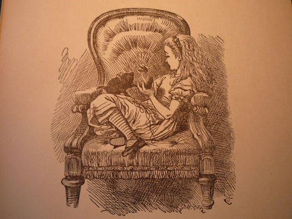 不思議の国のアリスと猫 ジョン・テニエル - 保育園へのギフト - 額装