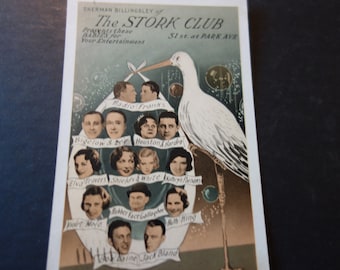 Stork Club poster 1940s retro reproduction Framable print -  New York famous dining and entertainment  many sizes  Enjoy some Rat Pack style