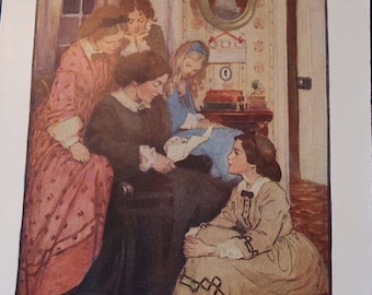 Little Women with Marmie Jessie Willcox Smith Fine Art print  Louisa May Alcott heroines Jo Beth Amy framable