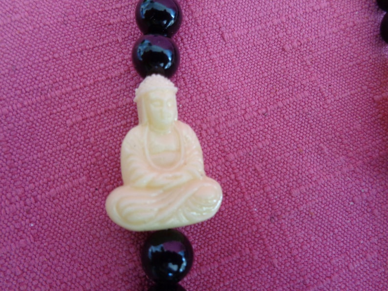 White Buddhas with Yin Yang Necklace