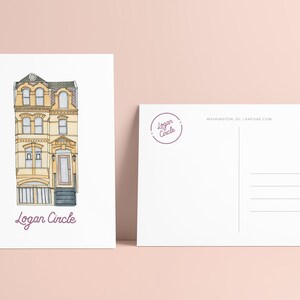 Giallo Logan Circle casa cartolina 5x7