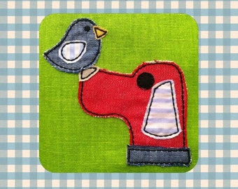 ITH Bird Dog Raggy Applique DIGITAL Embroidery Design
