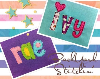ITH 5 inch Playtime Raggy Applique Font DIGITAL Embroidery Design