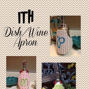ITH Dish/Wine Apron DIGITAL Embroidery Design - 3 Styles Included - 2 Quilting Designs