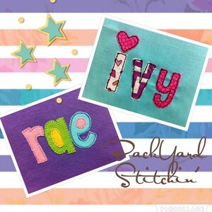 ITH 7 inch Playtime Raggy Applique Font DIGITAL Embroidery Design