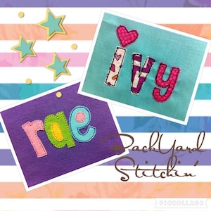 ITH 5 inch Playtime Raggy Applique Font DIGITAL Embroidery Design