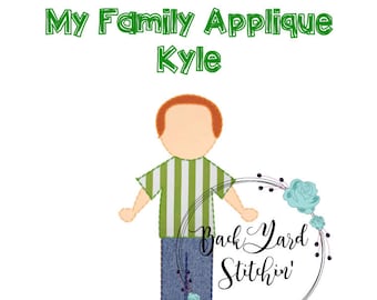Kyle My Family Photo Applique DIGITAL Embroidery Design - 5 Sizes Included