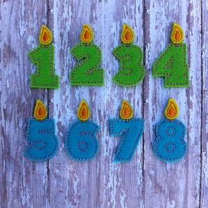 ITH Candle Number Feltie DIGITAL Embroidery Design Set
